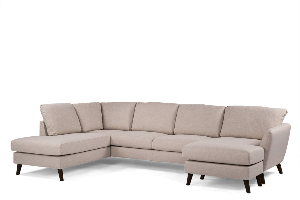 3 seater corner left CL, fabric Inari 22, I460 beige, black leg