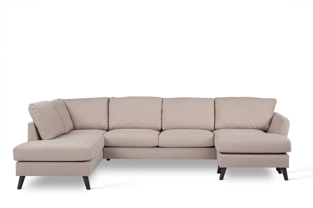 3 seater corner left CL, fabric Inari 22, I460 beige, black leg