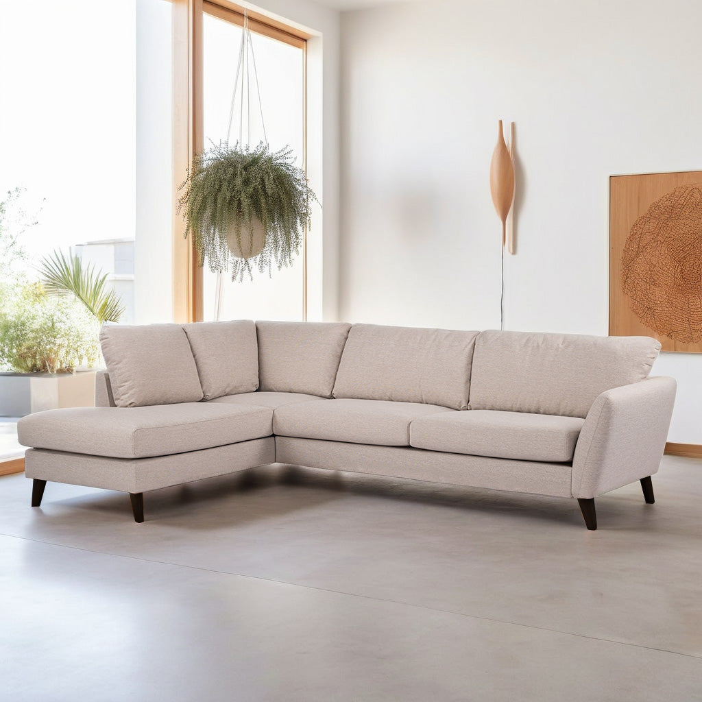 3 seater corner left, fabric Inari 22, I460 beige, black leg