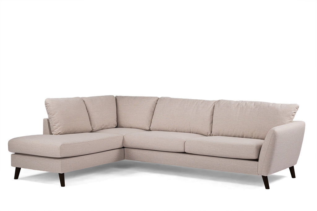 3 seater corner left, fabric Inari 22, I460 beige, black leg