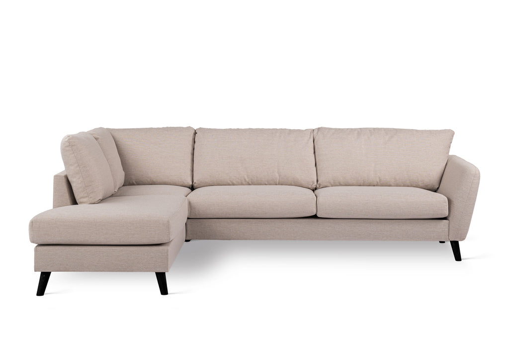 3 seater corner left, fabric Inari 22, I460 beige, black leg