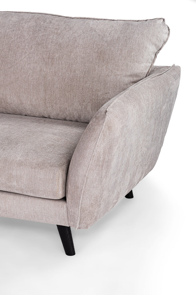 3 seater corner left, fabric Orinoco 23, K460 beige, black leg