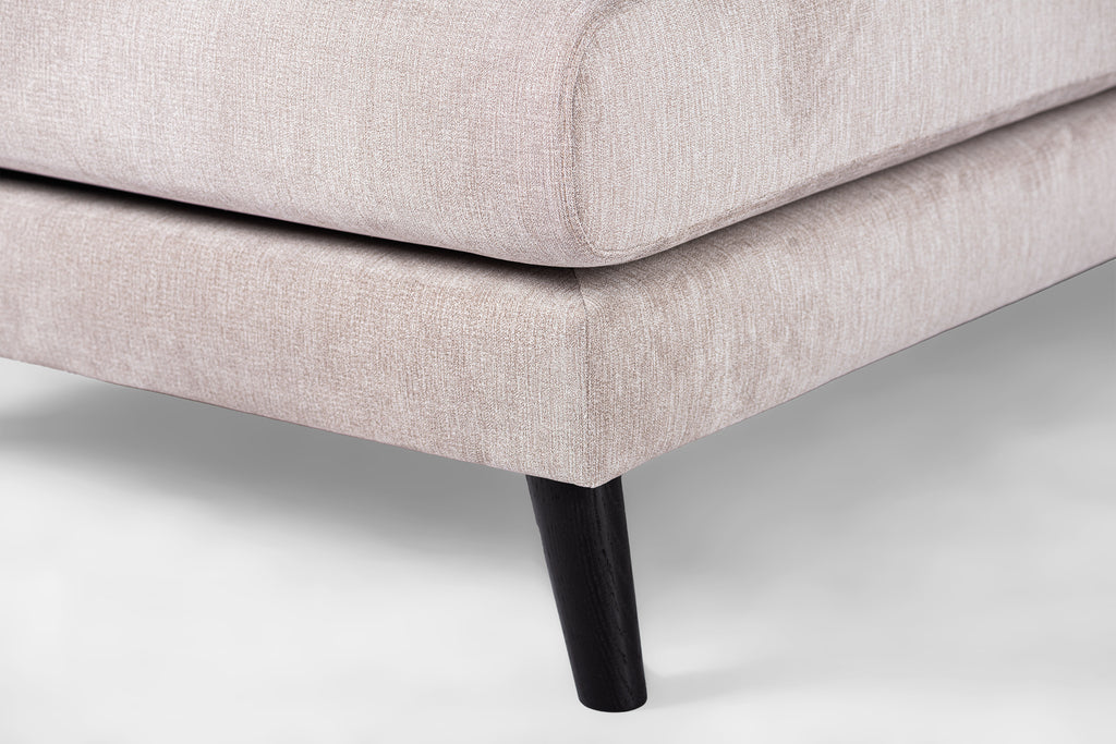 3 seater corner left, fabric Orinoco 23, K460 beige, black leg