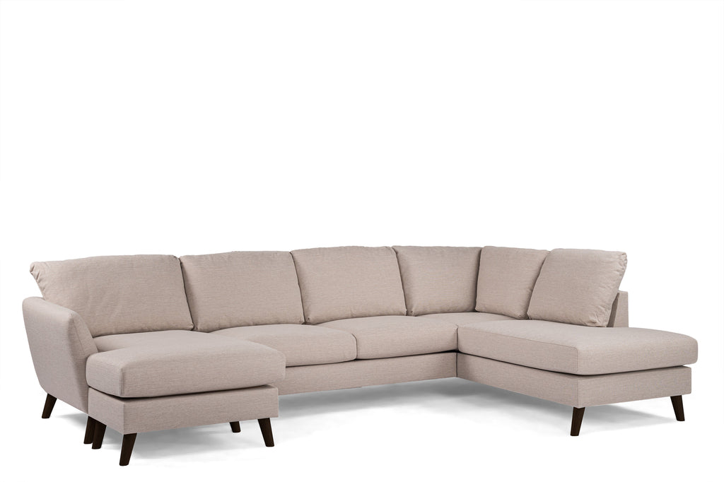 3 seater corner right CL, fabric Inari 22, I460 beige, black leg