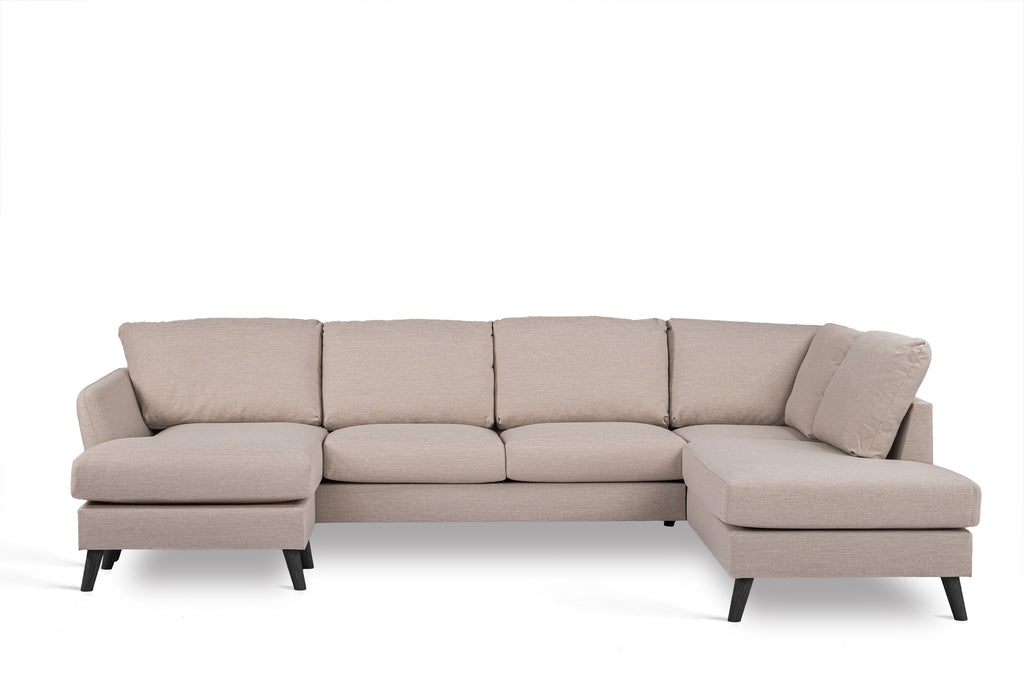 3 seater corner right CL, fabric Inari 22, I460 beige, black leg