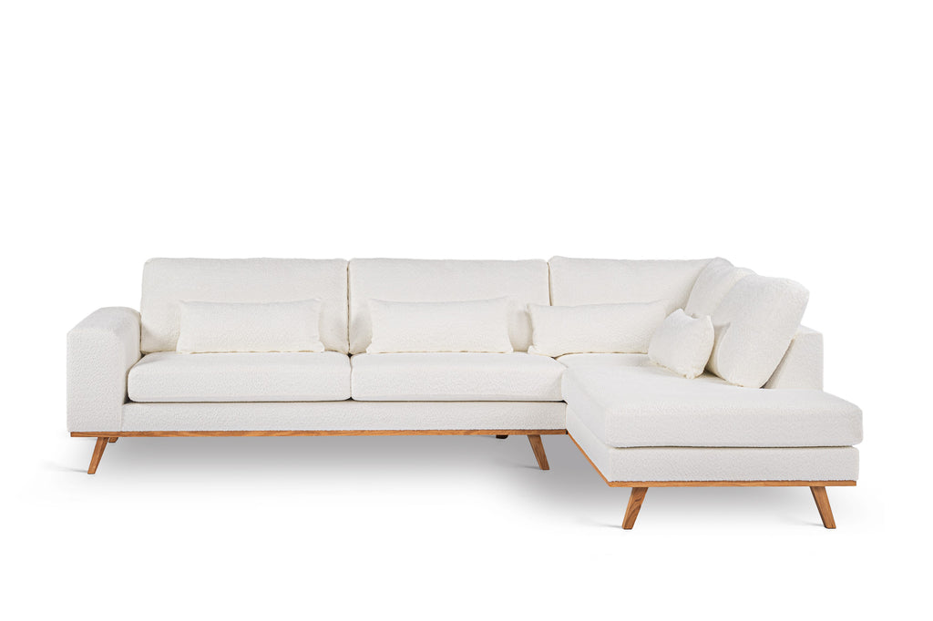 3 seater corner right, fabric Abriamo 4, A920 naturel