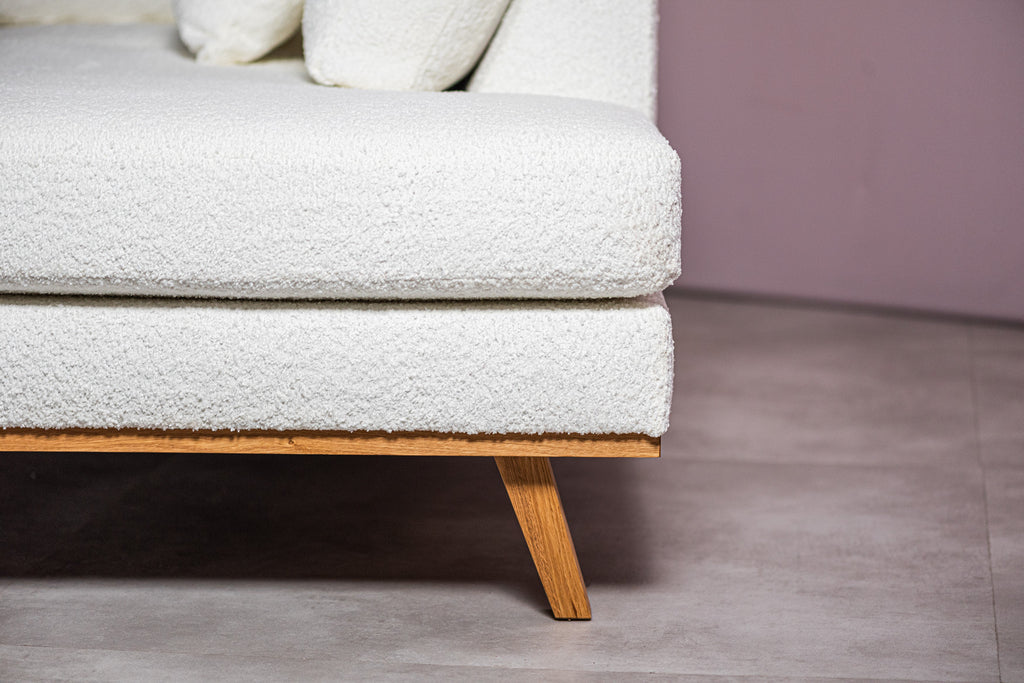 3 seater corner right, fabric Abriamo 4, A920 naturel