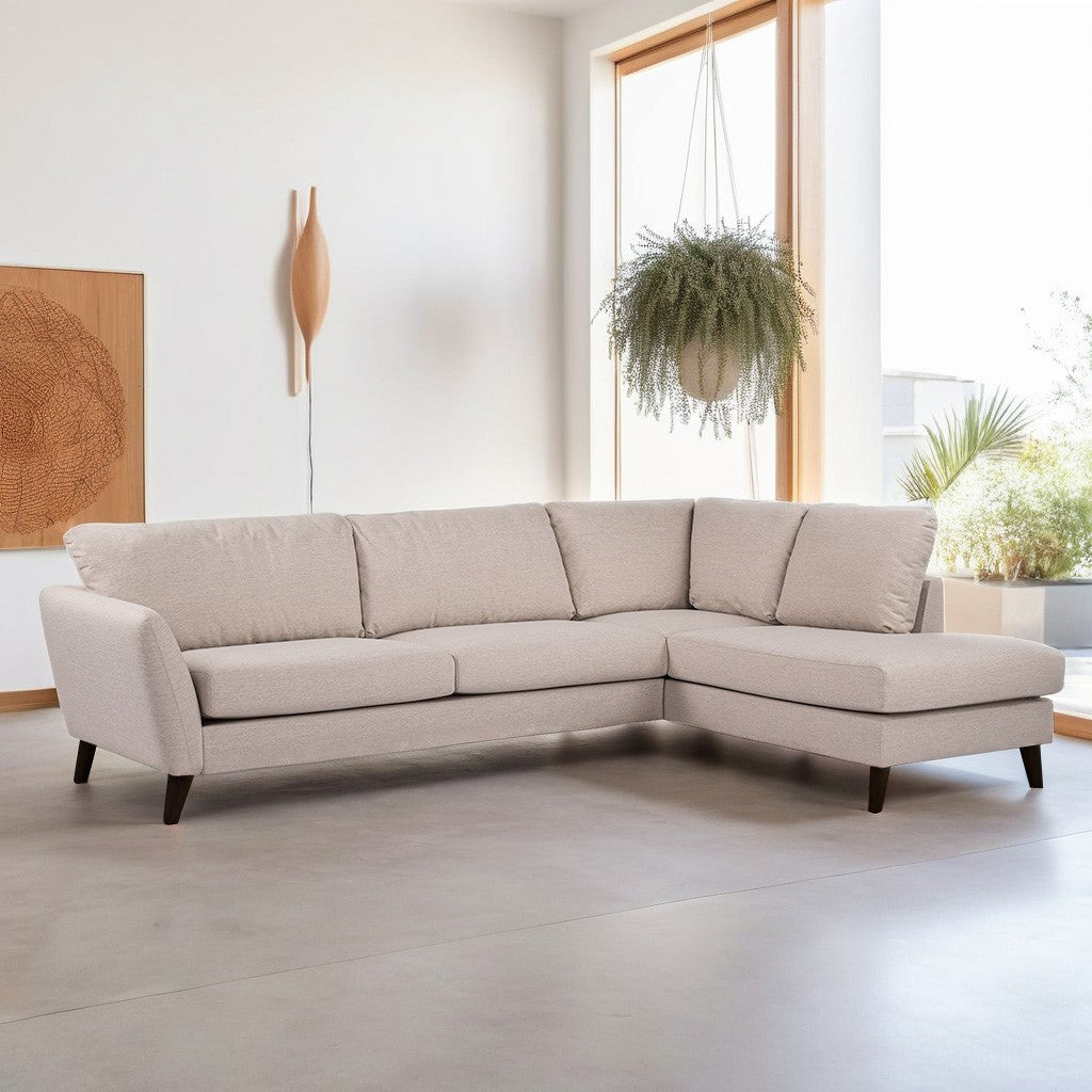 3 seater corner right, fabric Inari 22, I460 beige, black leg