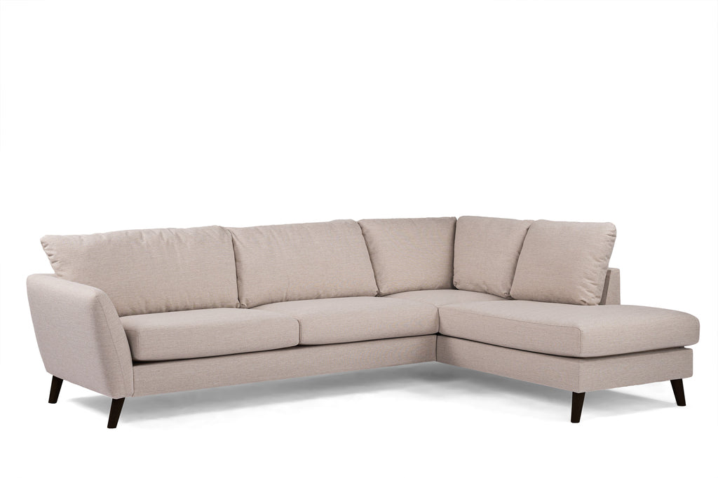 3 seater corner right, fabric Inari 22, I460 beige, black leg