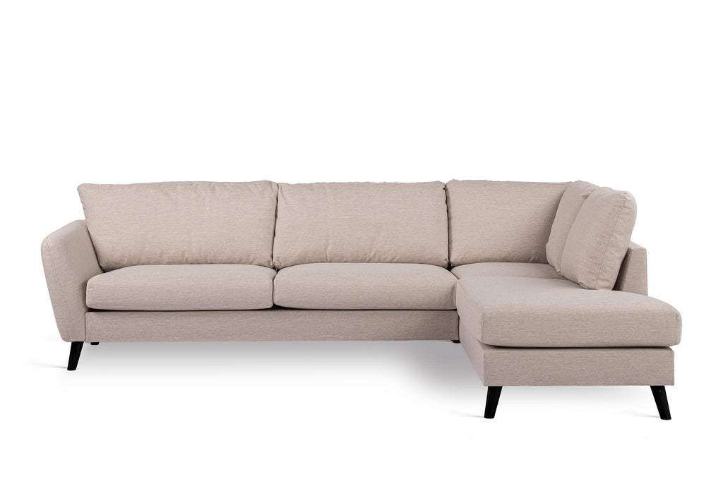 3 seater corner right, fabric Inari 22, I460 beige, black leg