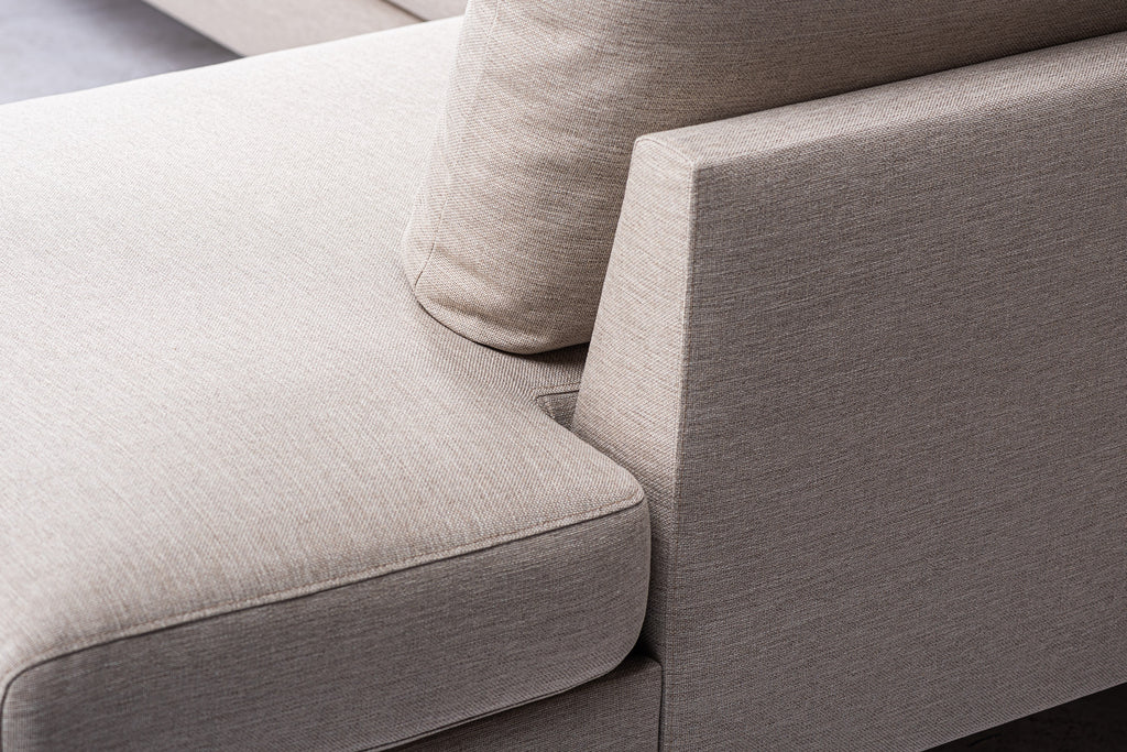 3 seater corner right, fabric Inari 22, I460 beige, black leg