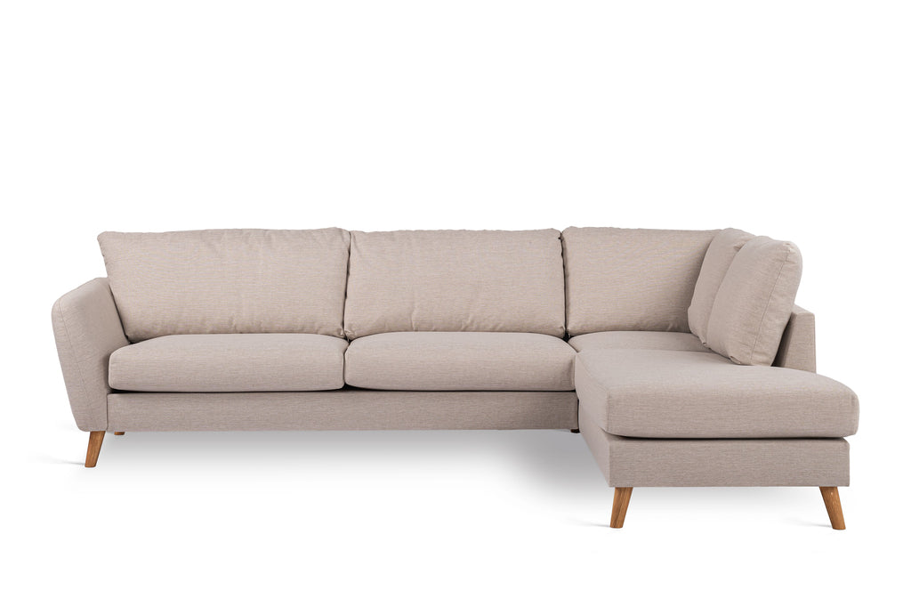 3 seater corner right, fabric Inari 22, I460 beige, oak leg