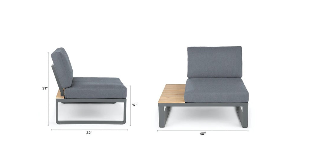 Albufeira modulaire loungeset hoekopstelling - Alu antraciet