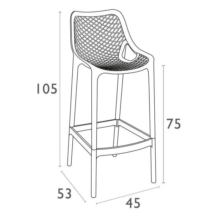 Baratti Hava Barkruk 75 cm Zwart