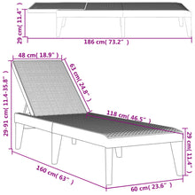 Ligbed 186X60X29 Cm Polypropeen