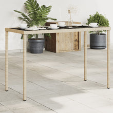 Tuintafel Met Glazen Blad 115X54X74 Cm Poly Rattan