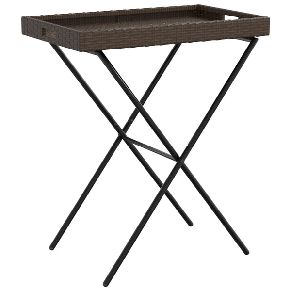 Dienbladtafel Inklapbaar 65X40X75 Cm Poly Rattan