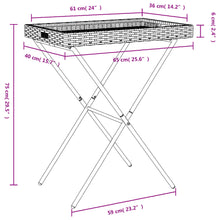 Dienbladtafel Inklapbaar 65X40X75 Cm Poly Rattan