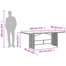 Tuintafel Met Glazen Blad 190X80X74 Cm Poly Rattan