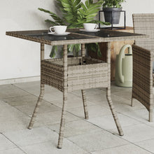 Tuintafel Met Glazen Blad 80X80X75 Cm Poly Rattan