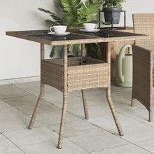 Tuintafel Met Glazen Blad 80X80X75 Cm Poly Rattan