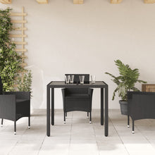 Tuintafel Met Glazen Blad 90X90X75 Cm Poly Rattan