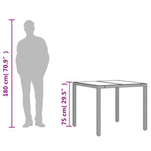 Tuintafel Met Glazen Blad 90X90X75 Cm Poly Rattan