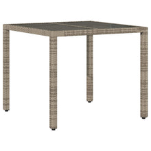 Tuintafel Met Glazen Blad 90X90X75 Cm Poly Rattan Grijs