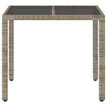 Tuintafel Met Glazen Blad 90X90X75 Cm Poly Rattan Grijs