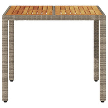 Tuintafel Met Acaciahouten Blad 90X90X75 Cm Poly Rattan Grijs Donkerbruin