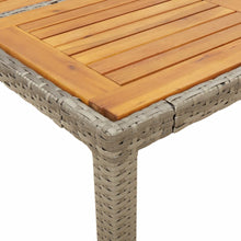 Tuintafel Met Acaciahouten Blad 90X90X75 Cm Poly Rattan Grijs Donkerbruin