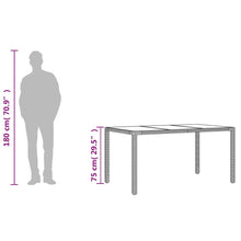 Tuintafel Met Glazen Blad 150X90X75 Cm Poly Rattan Zwart