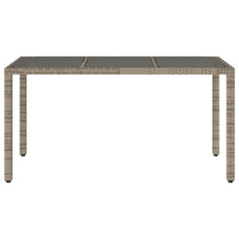 Tuintafel Met Glazen Blad 150X90X75 Cm Poly Rattan Grijs