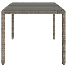 Tuintafel Met Glazen Blad 190X90X75 Cm Poly Rattan Grijs