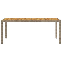 Tuintafel Met Acaciahouten Blad 190X90X75 Cm Poly Rattan Grijs