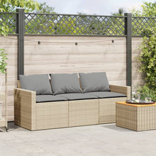 Tuinbank 3-Zits Met Kussens Poly Rattan Beige