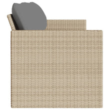 Tuinbank 3-Zits Met Kussens Poly Rattan Beige