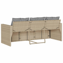 Tuinbank 3-Zits Met Kussens Poly Rattan Beige