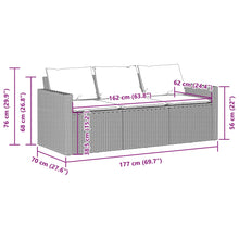 Tuinbank 3-Zits Met Kussens Poly Rattan Beige