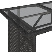 Tuintafel Met Glazen Blad 110X68X70 Cm Poly Rattan Zwart