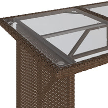 Tuintafel Met Glazen Blad 110X68X70 Cm Poly Rattan Bruin