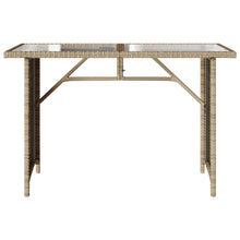 Tuintafel Met Glazen Blad 110X68X70 Cm Poly Rattan Beige