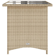 Tuintafel Met Glazen Blad 110X68X70 Cm Poly Rattan Beige