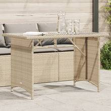 Tuintafel Met Glazen Blad 110X68X70 Cm Poly Rattan Beige