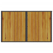 Tuintafel Met Houten Blad 110X68X70 Cm Poly Rattan Zwart