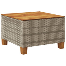 Tuintafel 55X55X36 Cm Poly Rattan En Acaciahout Grijs