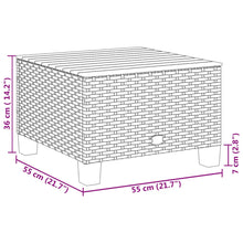 Tuintafel 55X55X36 Cm Poly Rattan En Acaciahout Grijs