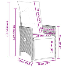 Tuinstoelen 2 St Verstelbaar Met Kussens Poly Rattan Zwart