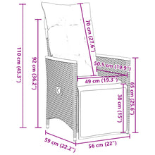 Tuinstoelen 2 St Verstelbaar Met Kussens Poly Rattan Zwart