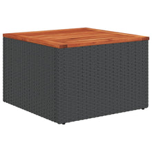 Tuintafel 55X55X37 Cm Poly Rattan En Acaciahout Zwart